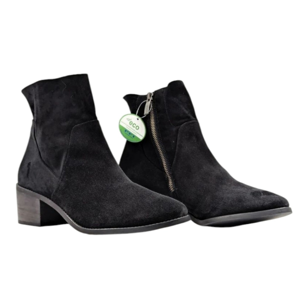 Paul Green Women Nicole Black Suede Western Dressy Boots size 8.5 New